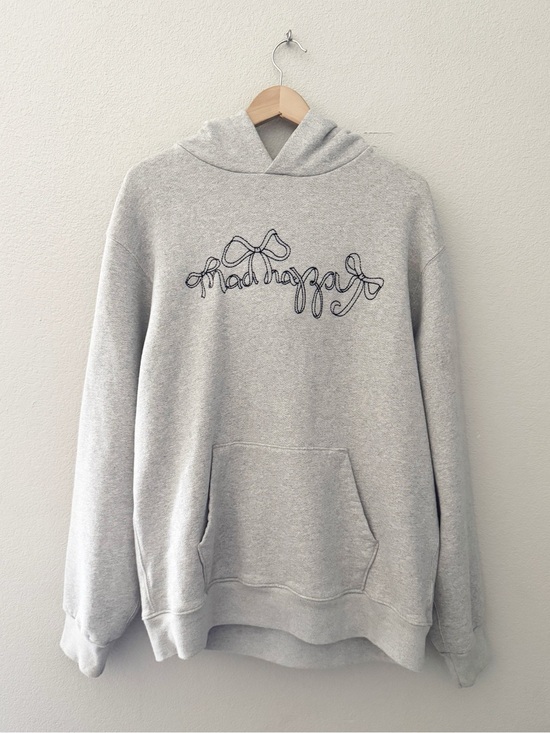 Madhappy Tops - Madhappy Bow Fleece Hoodie Sweatshirt Med Grey Cotton Oversized Casual Street
